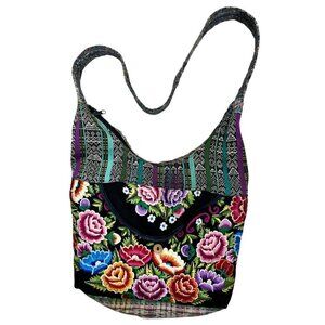 Floral Messenger Shoulder Bag Purse Embroidered Boho